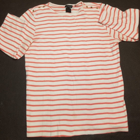 Ann Taylor Tops - Vintage Ann Taylor orange and white striped blouse
